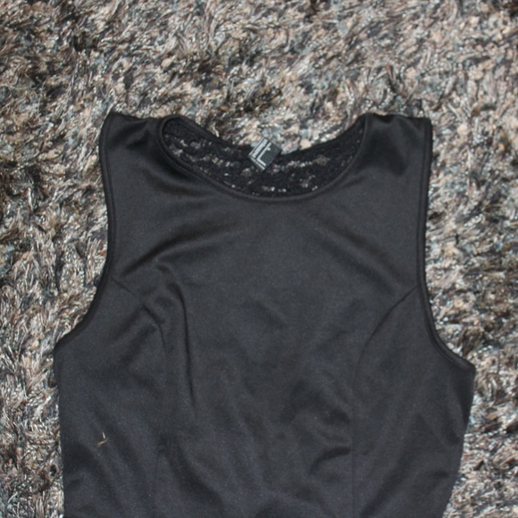 Forever 21 Lace Peplum Top Black Small - Picture 3 of 6